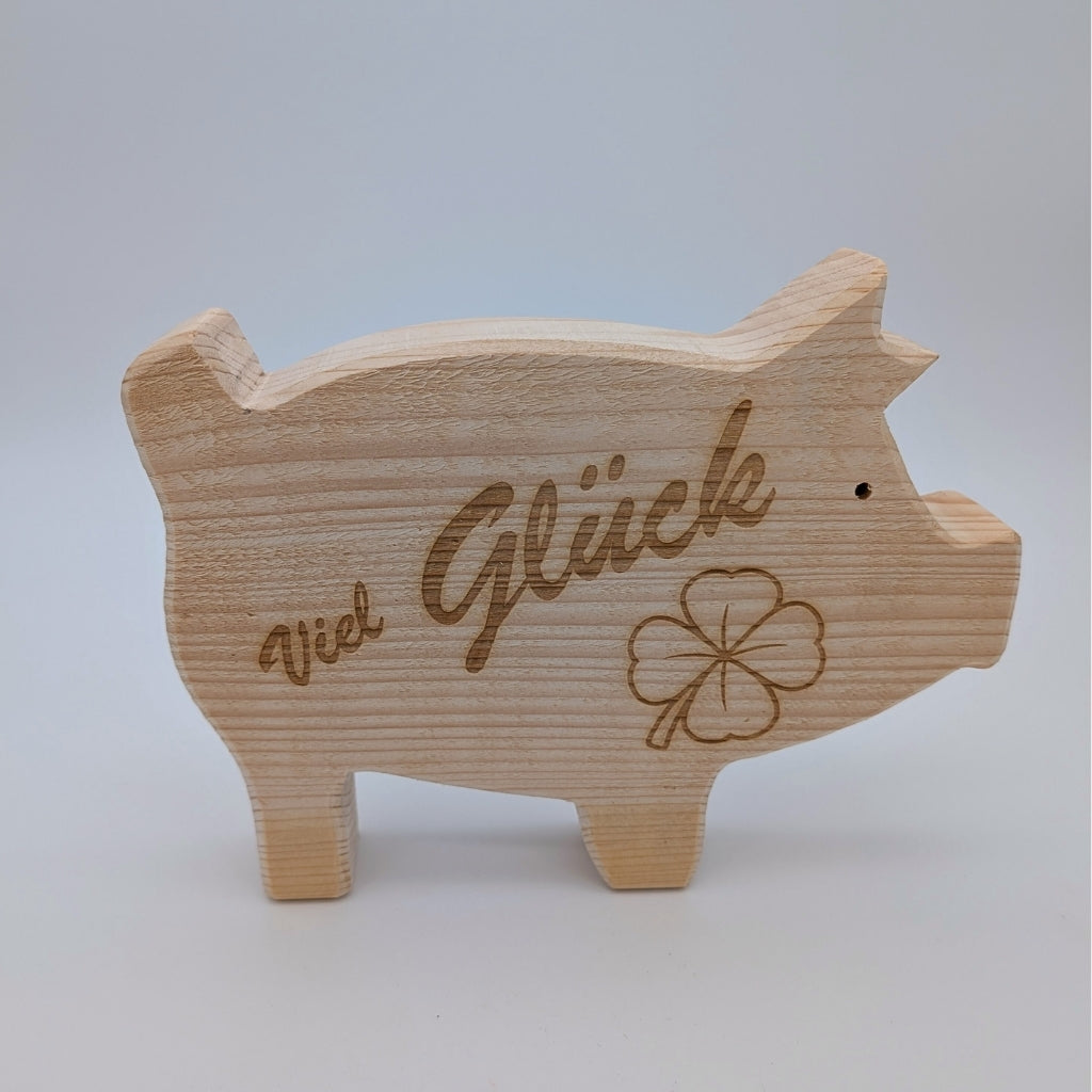 Holzschwein "Viel Glück"
